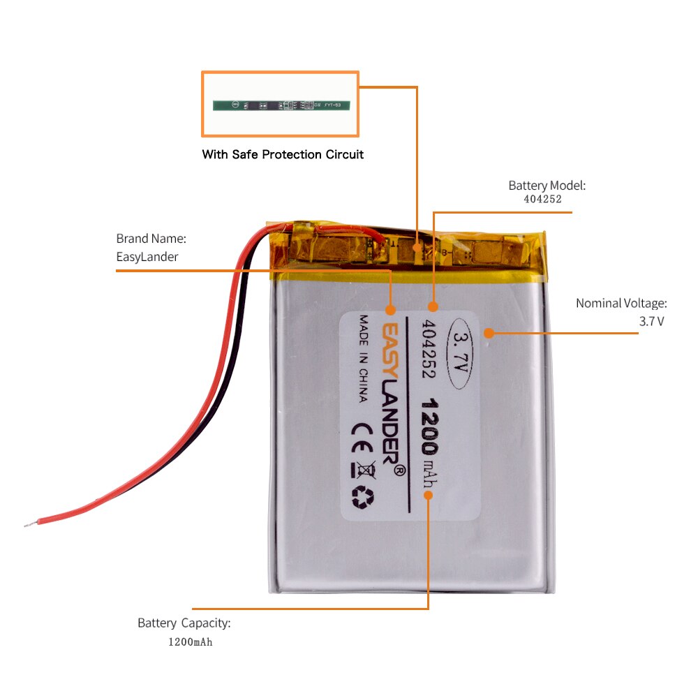 404252 3,7 V 1200mAh Lithium-Polymer-Batterie Für Kobo berühren E-Buchen MP3 MP4 Lampe lautsprecher spielzeug Handy, Mobiltelefon Energie Bank 404050