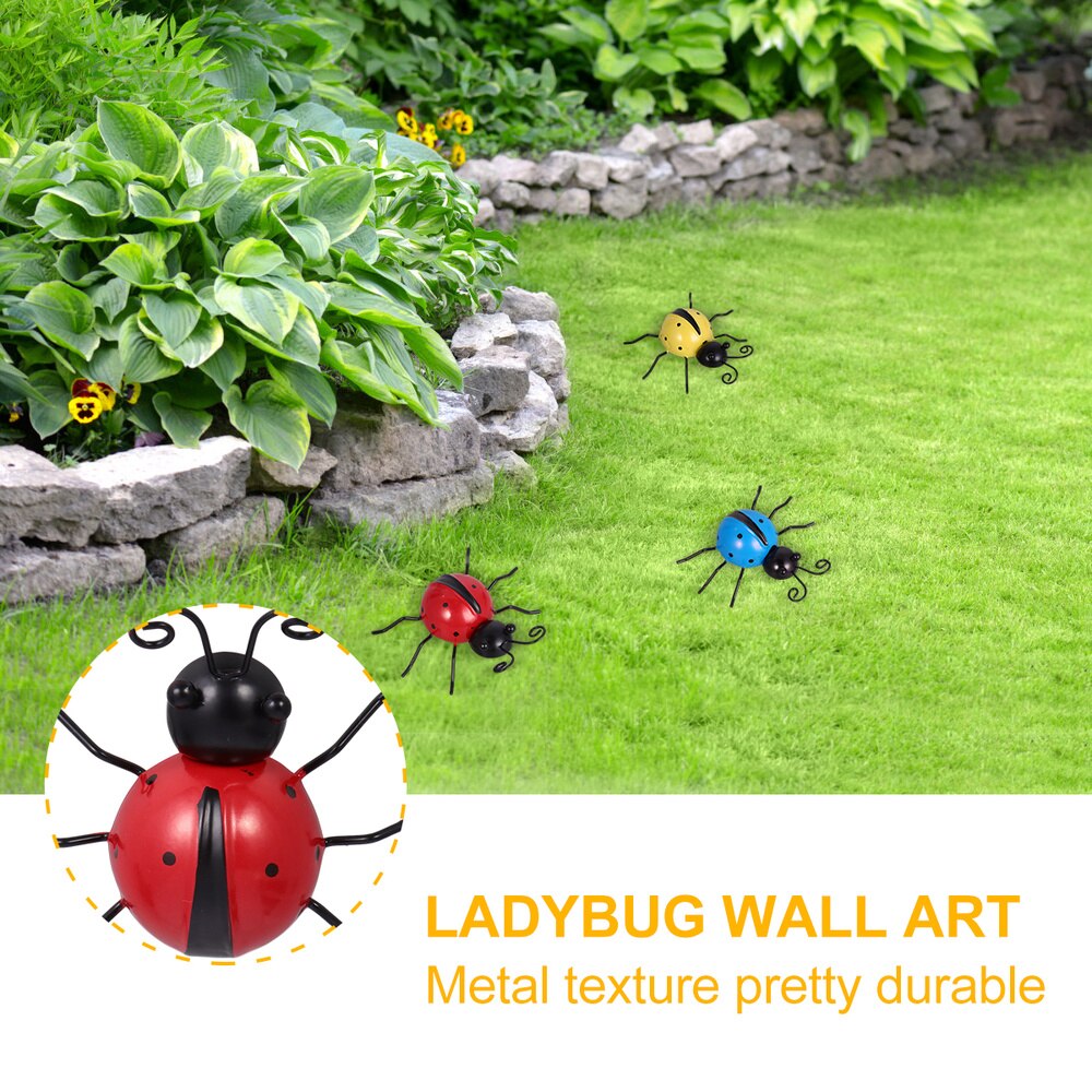 3PCS Insect Ladybugs Wall Decor Metal Iron Ornamen... – Vicedeal