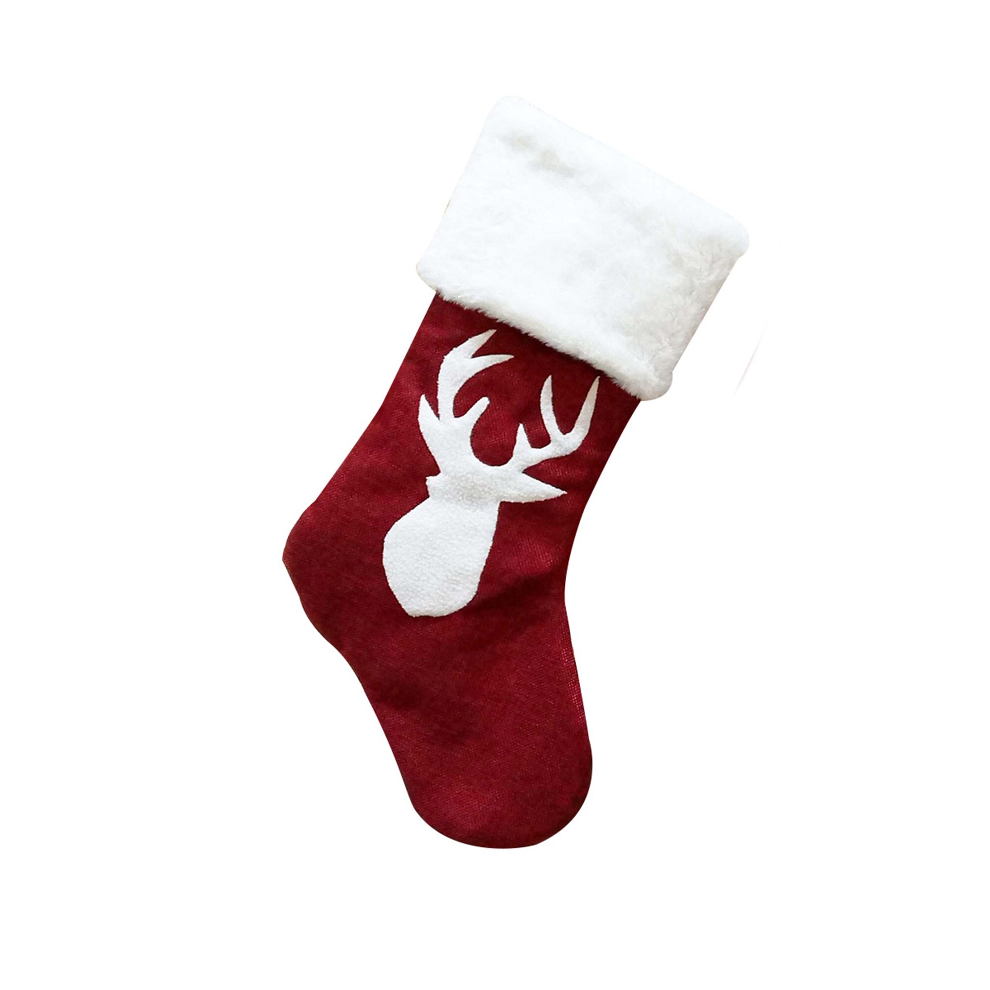 Focusnorm kerstsok schattige eland borduurprint kerstaccessoires met 4 stijlen: A