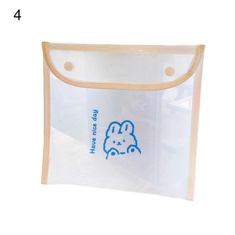 Document Bag Transparent Anti-lost PVC Transparent Waterproof Girls Cute Bear Cosmetic Multi-Purpose Bag for Student Document Ba: 4