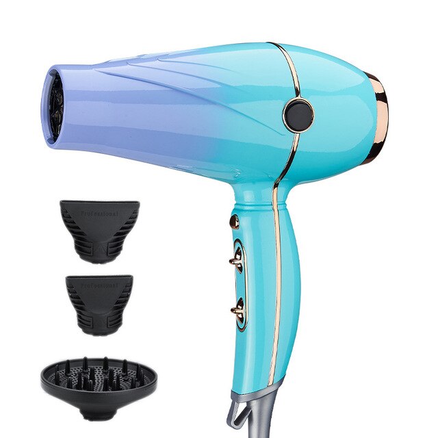 2000w Electric Hair Dryer Salon Styling Tools With Blue-ray Ion AC Motor Strong Power Household Air Blower Drier: Light Grey / UK