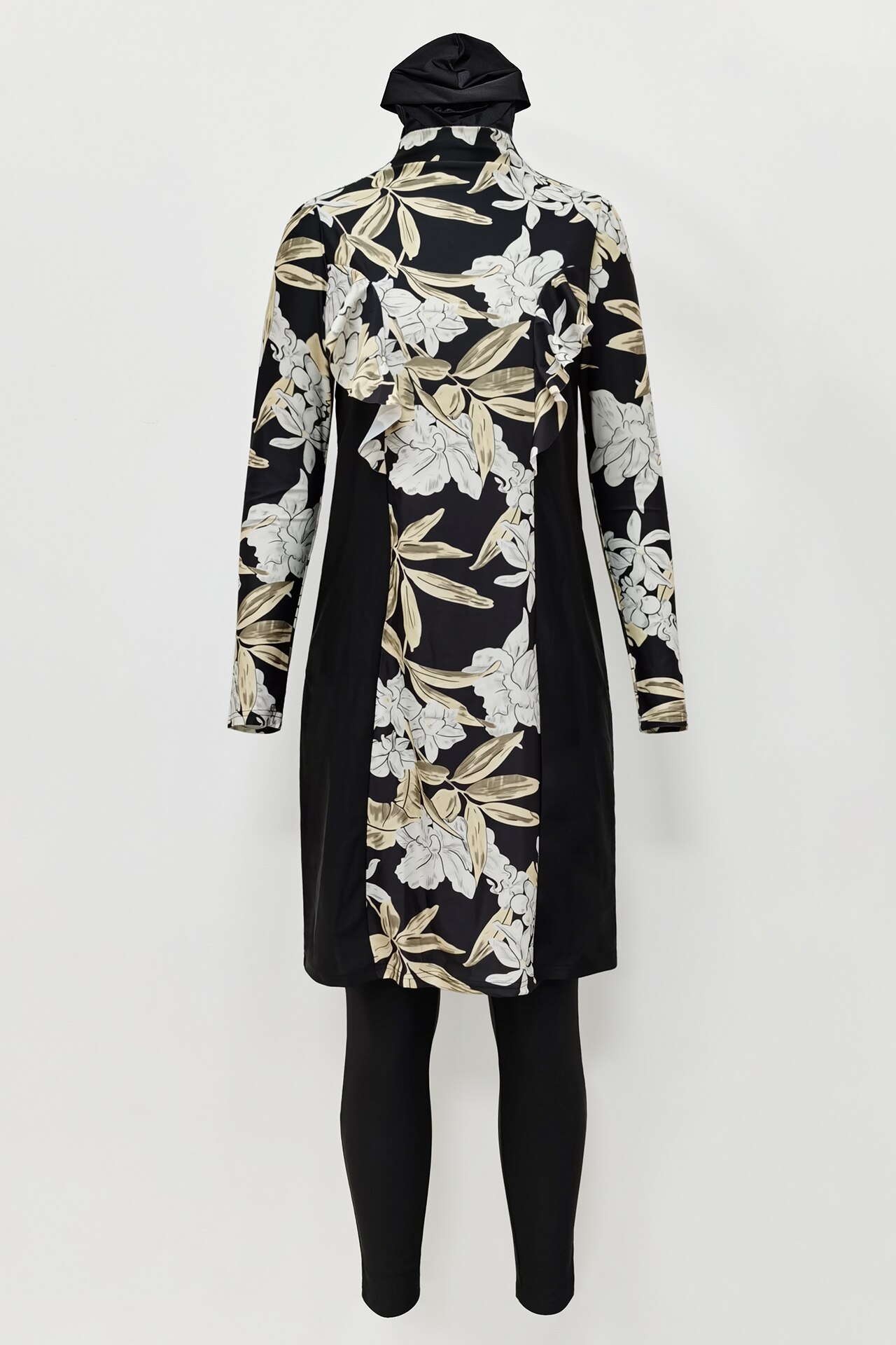 Costumi da bagno musulmani stampati floreali a copertura totale costume da bagno donna Burkini Mujer Moslem musatu Femme costume da bagno conservatore islamico Hijab