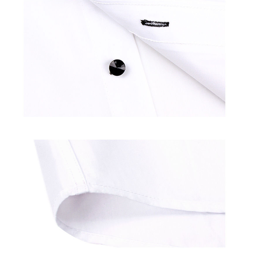 Camisa de vestir con cuello abotonado para hombre, camisa Formal de negocios de manga larga, informal, coreana, ajustada, de , Blanca