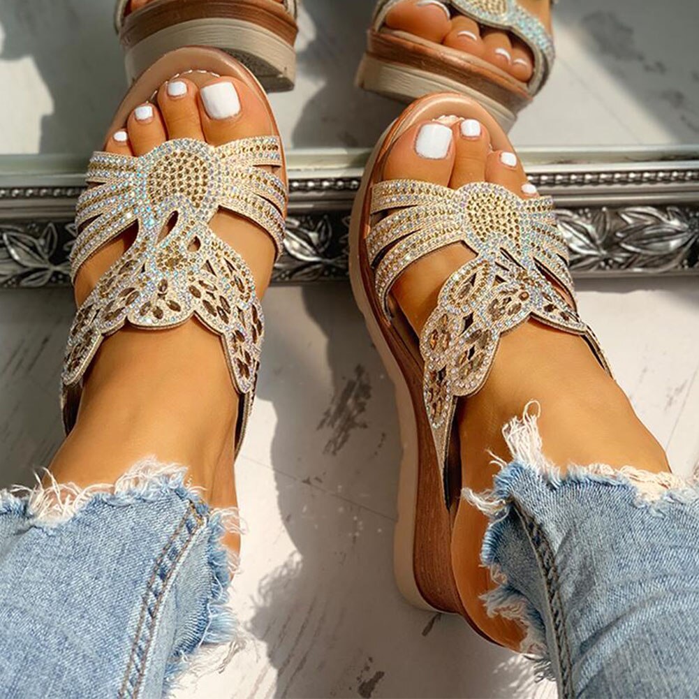 Karinluna-sandales à talons hauts à plateforme, chaussures d'été décontracté, Mules compensées et pantoufles pour femmes, sans lacet