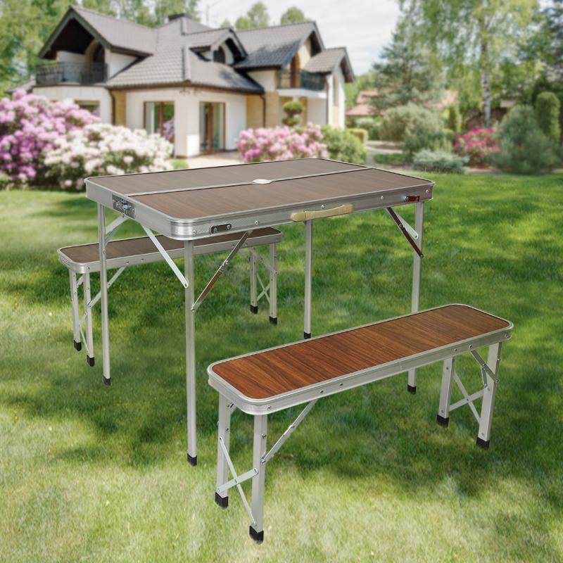 Klapbord stol bærbar aluminiumslegering bord bord grill campingbord havemøbler sæt udendørs møbler hwc