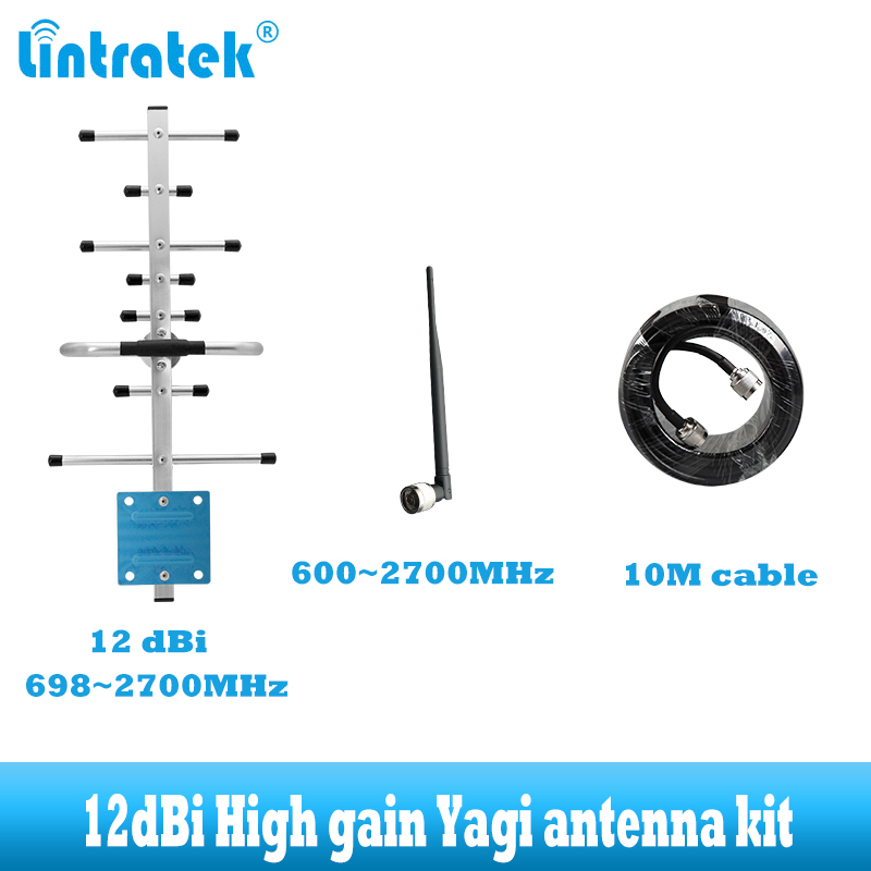 Kit d'antenne 2g 3g 4g pour amplificateur cellulaire 698 ~ 2700MHz antenne Yagi 12dBi pour amplificateur de signal de téléphone portable Mobile GSM LTE WCDMA CDMA