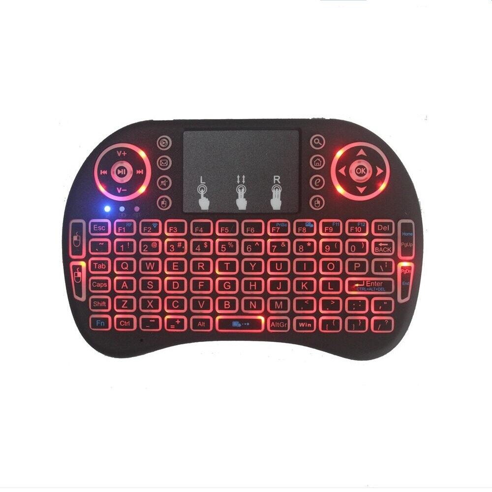 i8 Mini 2.4G Wireless Keyboard Touchpad Color Backlit Air Mouse Russian Spanish For Android TV Box box Smart TV PC PS3/PS4 HTPC