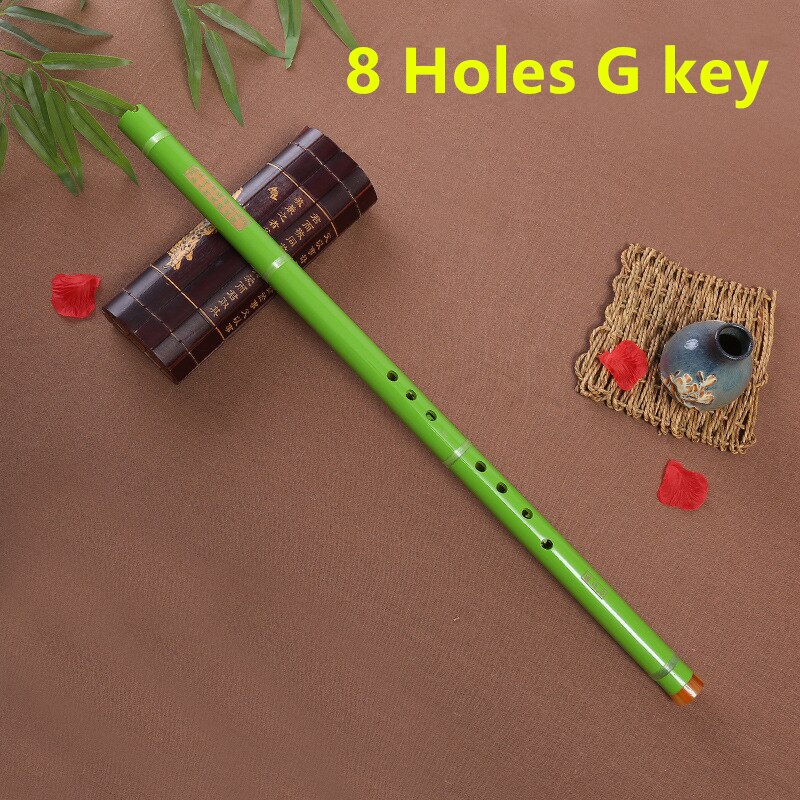 Lilla bambus fløjte xiao kinesisk lodret piccolo shakuhachi klassisk traditionelt musikinstrument kort dizi xiao: Grøn 8- hullers g-nøgle
