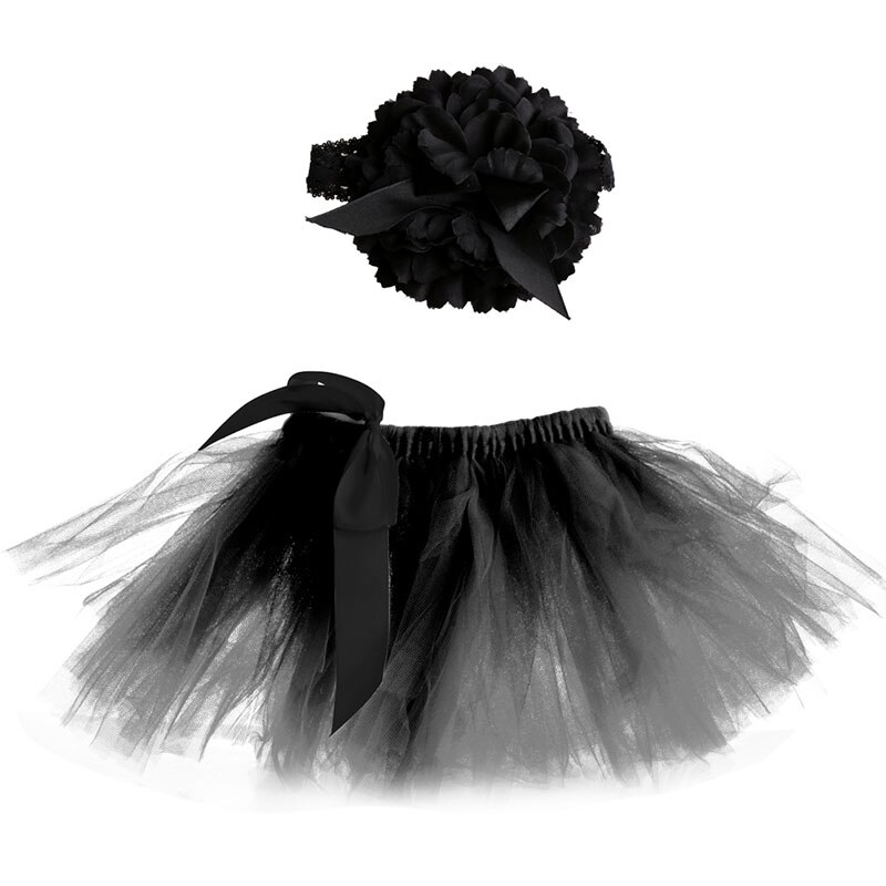 Hermoso para recién nacidos diadema falda tutú infantil niñas foto Prop traje: Black