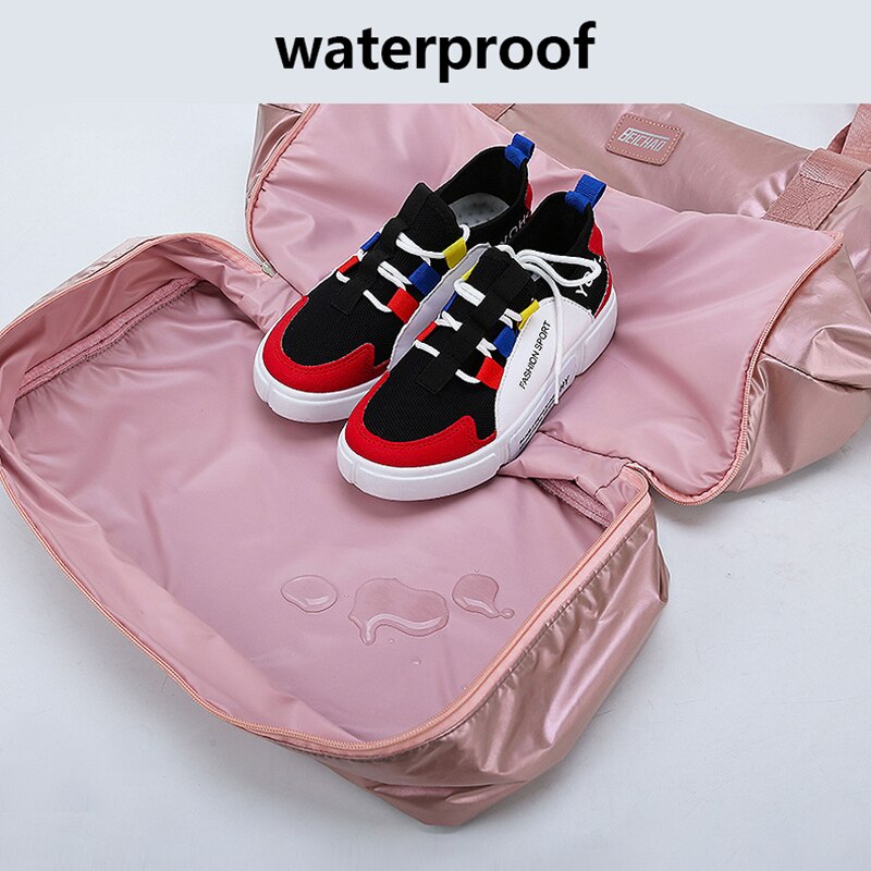 Sacos de ginásio para mulheres com compartimento de sapato esporte ginásio saco com bolso molhado novo femal yoga duffel sacos de viagem ao ar livre sacos de bagagem