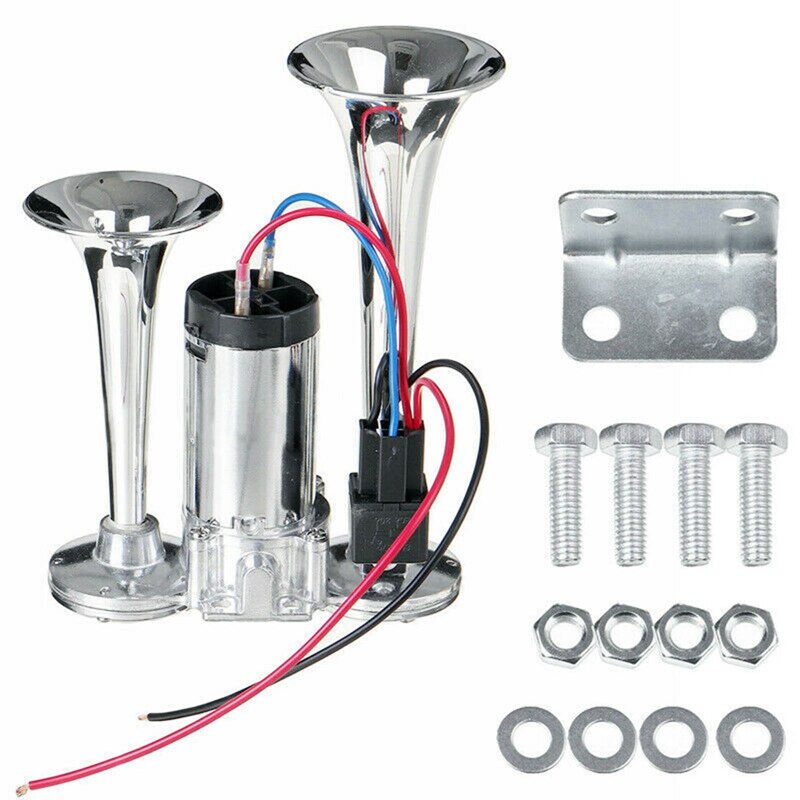 600DB 12V Dual Trumpets Super Loud Electric Solenoid Valve Car Electric Air Horn Speaker For Vehicle Car SUV Truck Lorry RV Boat