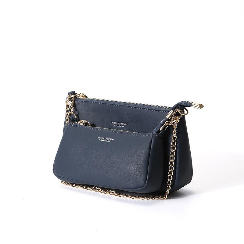 Dames schoudertassen kleine dames handtassen merk dames crossbody tas pu leer dames messenger bags: Blauw
