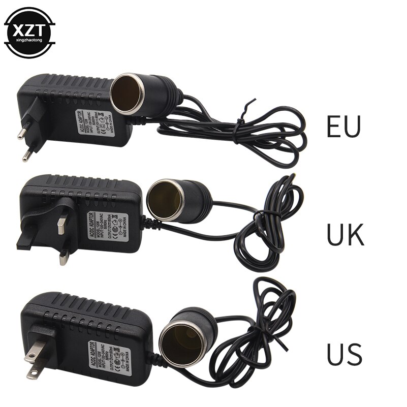 220v to 12v 2a for bil sigarettenner strømadapter stikkontakt 220v to 12v 600ma lader omformer hjemme deler us/eu/uk