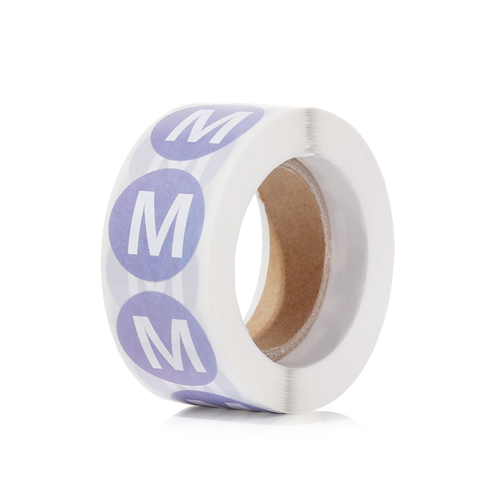 500pcs/Roll DIY Self Adhesive Sticky White Label Clothing Size XS-XXXL Sticker Writable Size Stickers Blank Note Label: M