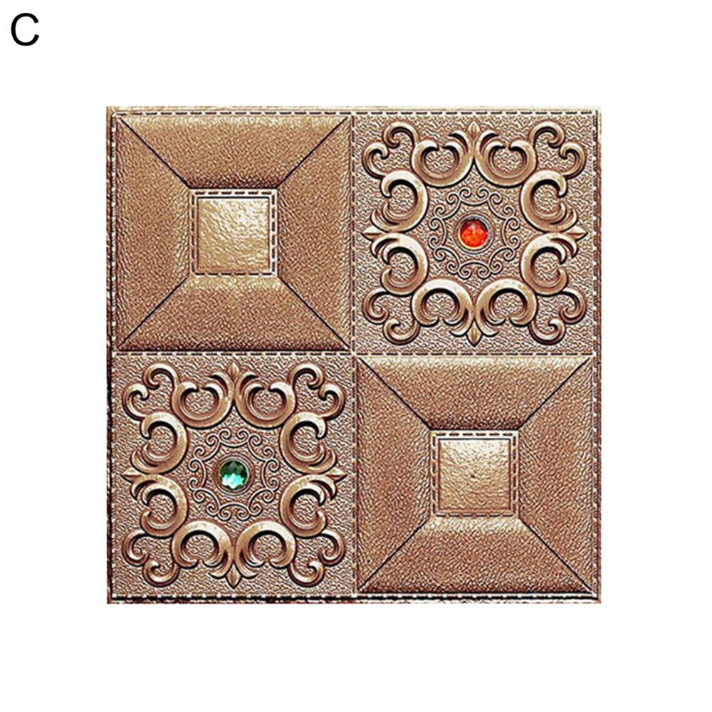 Self-adhesive 3D Embossed Wall Sticker Celling Panel Decal Living Room Bedroom Background Wallpaper Home Wall Decoration: C