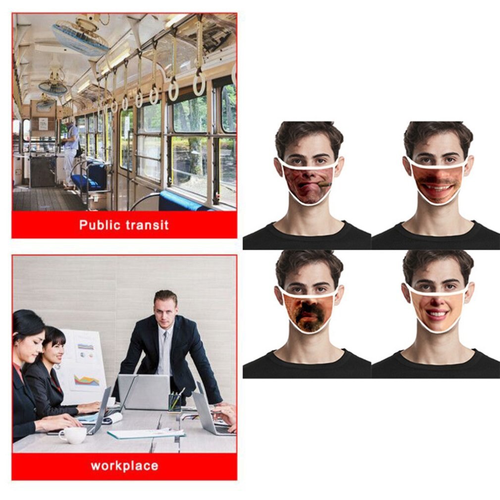 Funny Personality Facial Expressions Mask Dustproof Cotton Mask Men And Women Printed Mask Hanging Ear Mask