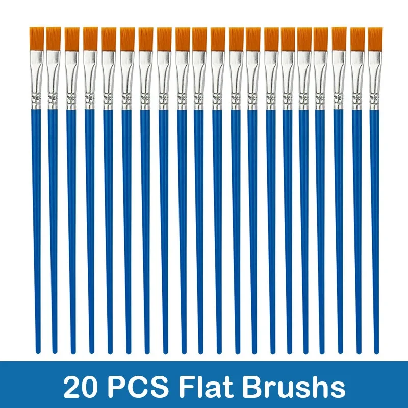 10/20/50pz pennelli per pittura impostato arte il giro / piatto Brushs nylon pennelli per capelli penna per olio acrilico acquerello arte forniture: Borgogna