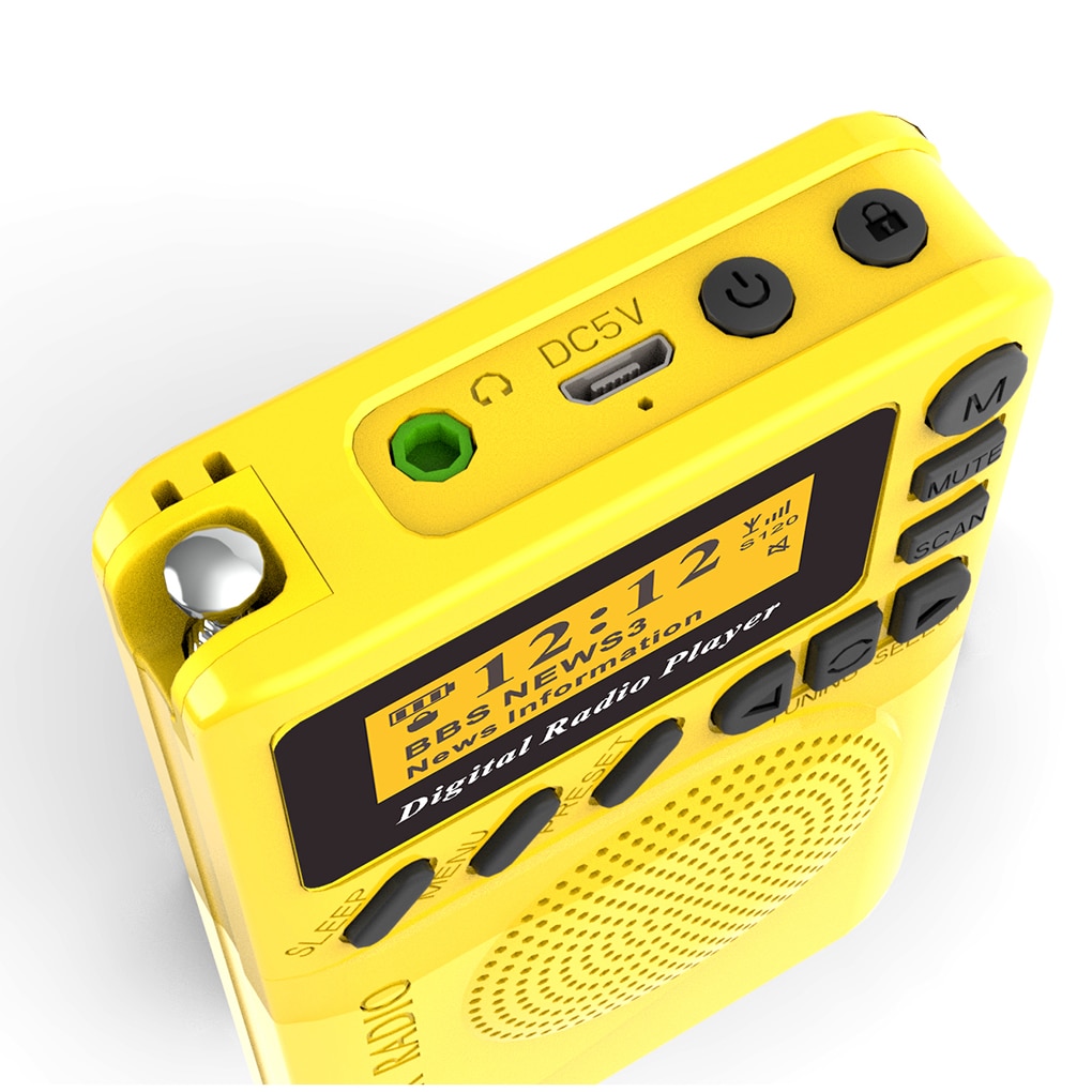 Pocket DAB Digital Radio MP3 Player Built-in Speaker Long Battery Life 1.44inch Car Radio