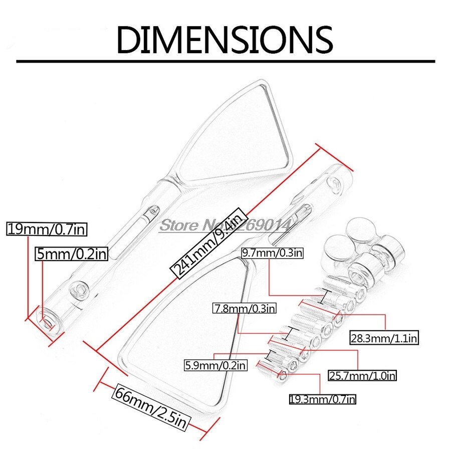 CNC Machining Process Aluminum Motorcycle Mirrors Side mirror for Accessories Kawasaki Versys 650 Accessories Benelli Trk 502
