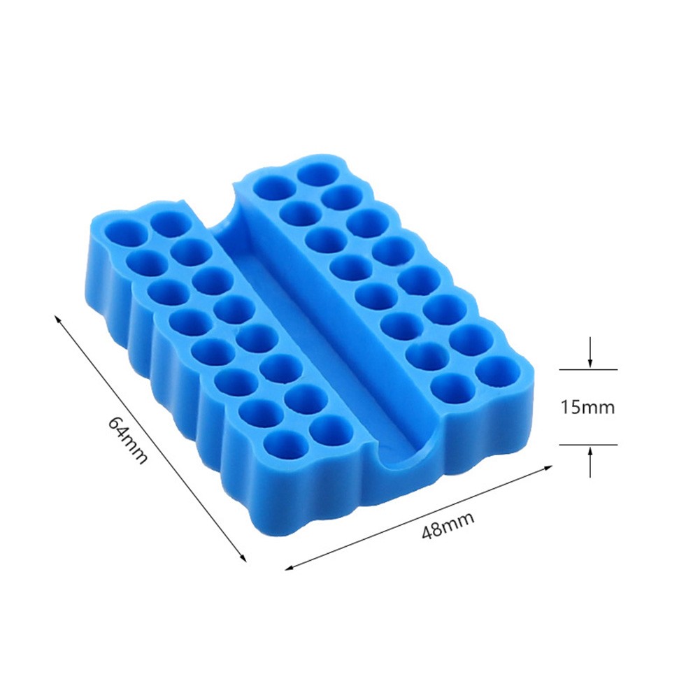 64x48x15mm Houder Schroef Bits Blauw Flexibele Hex Plastic Schroevendraaier Opbergdoos 32 Gaten Mooie