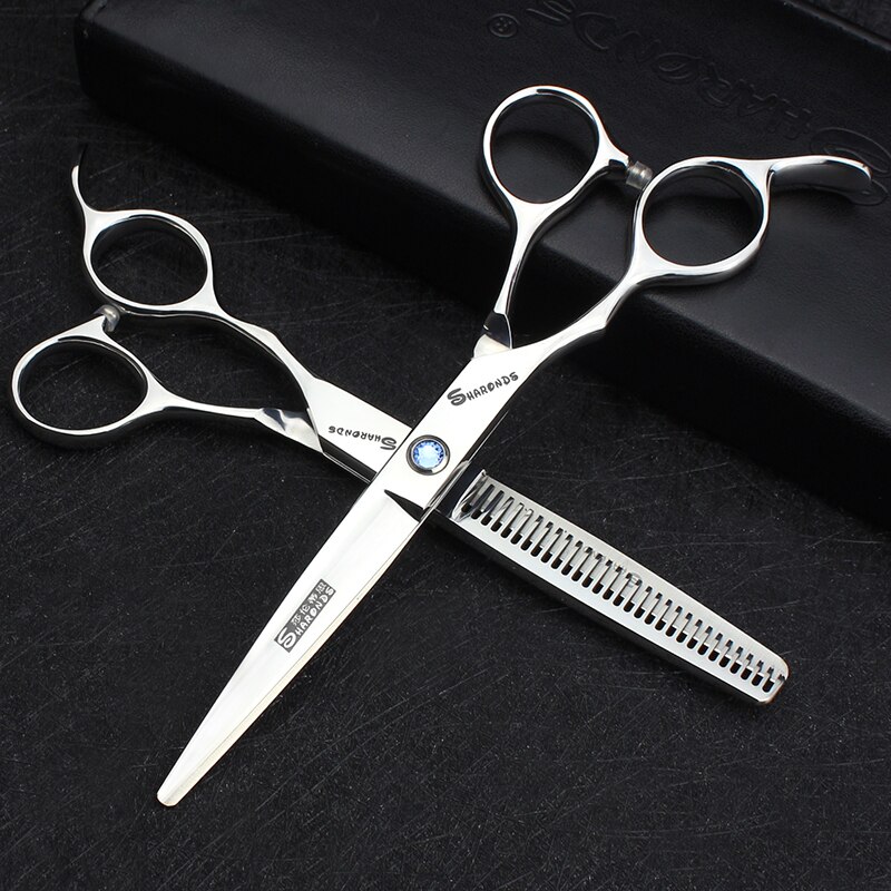 hair salon scissors left handed hairdressing scissors 6 inch cutting thinning seamless shear suit hair stylist dedicated: 2pcs set