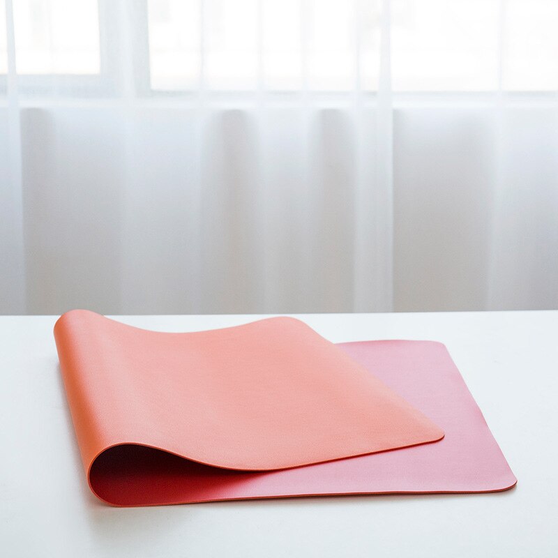Large Size Office Desk Protector Mat PU Leather Waterproof Mouse Pad Desktop Keyboard Desk Pad Gaming Mousepad PC Accessories: orange pink