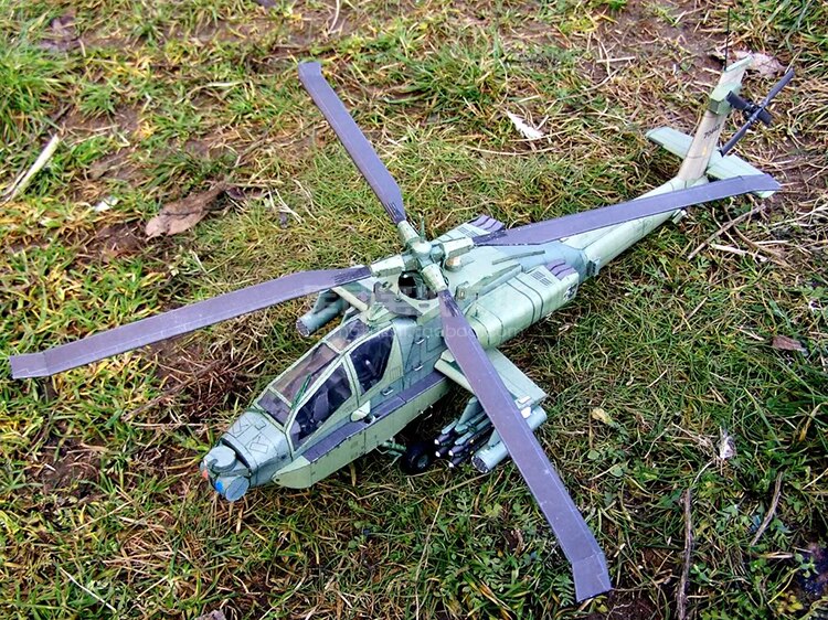1:33 skala os apache ah -64 helikopter gunships fly papir model kit puslespil håndlavet legetøj diy