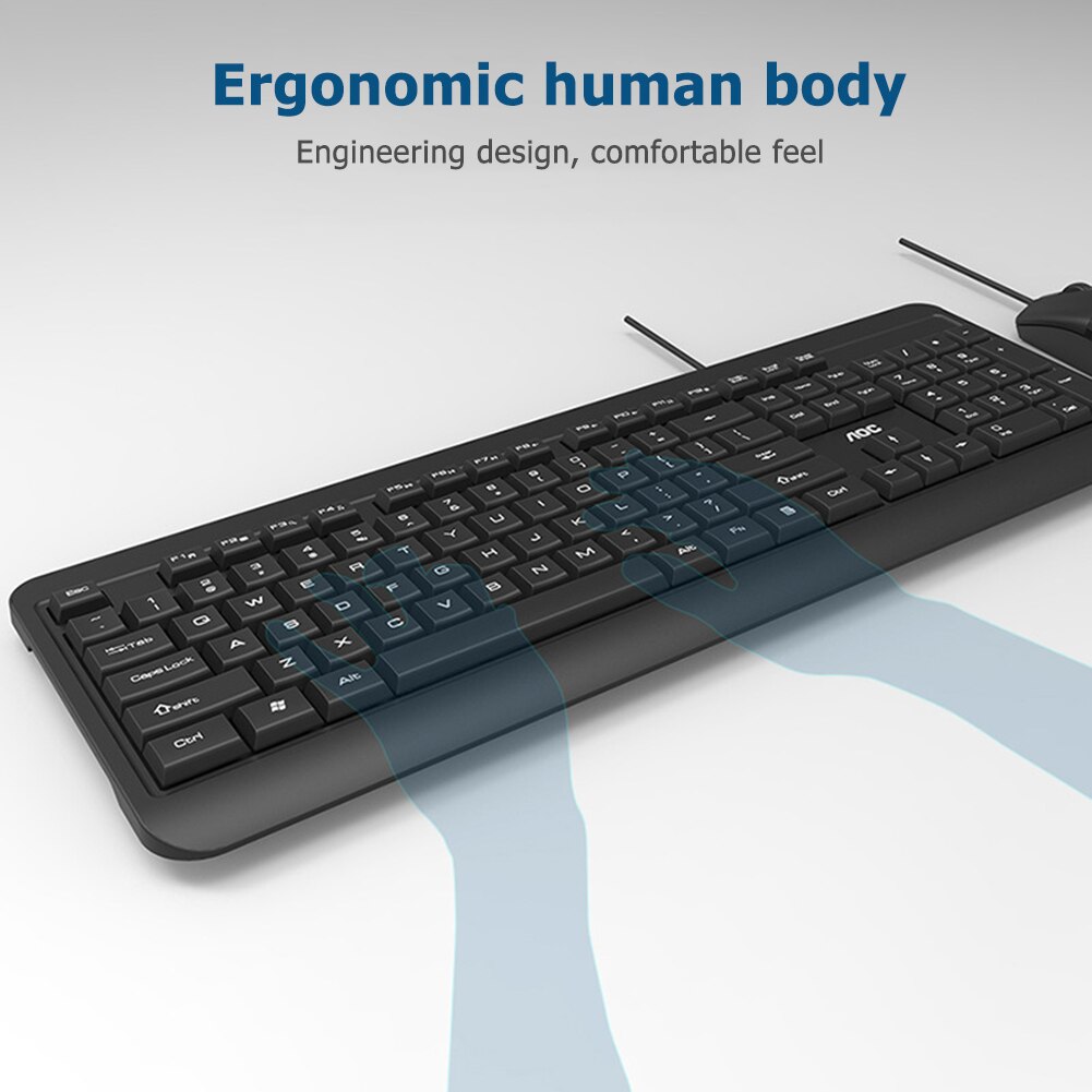 KM131/151 USB Wired 104 Keys Keyboard 3 Buttons Laptop Computer Ergonomic Mice Silent 1000 DPI Mouse Computer PC Combo