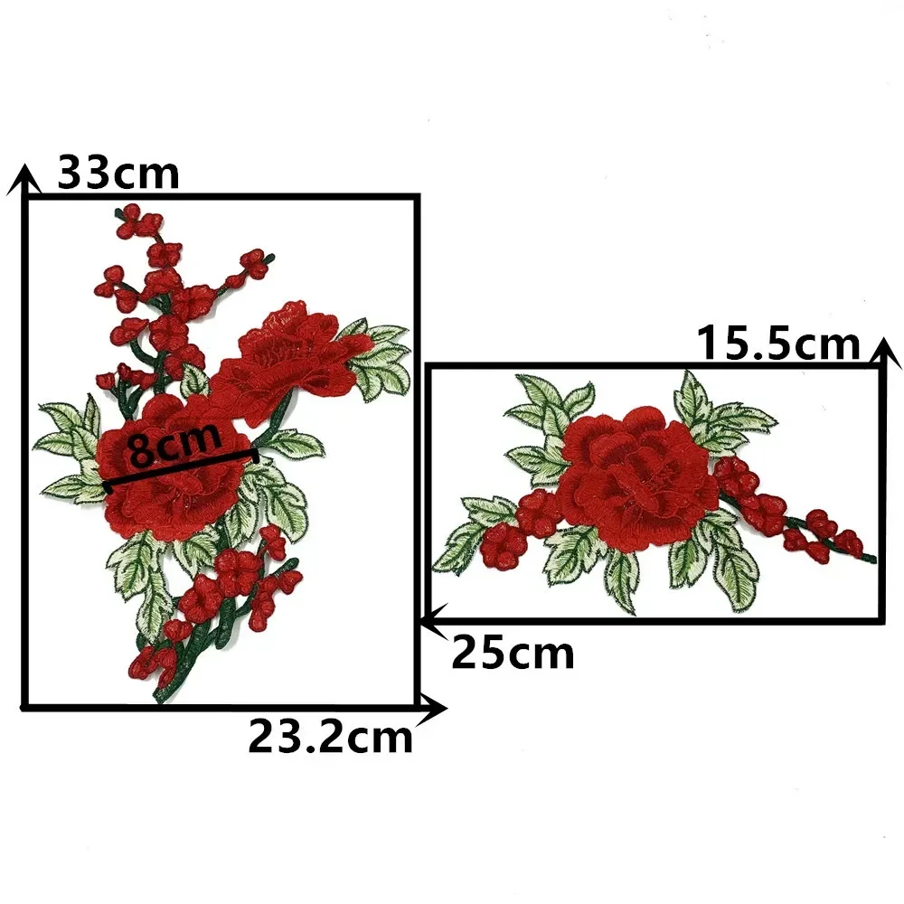 Bordado de poliéster rojo bordado colorido encaje de costura DIY de 1-10 piezas accesorios de ropa decorativos: Rosa claro / M