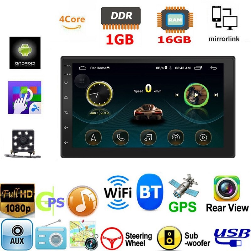 7 Inch 2Din Android 8.1 Car Stereo MP5 Player FM R... – Grandado