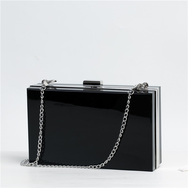 Bolsa de acrílico para mulheres, bolsa da moda, preta, acrílica, elegante, bolsa de mensageiro, de ombro, para festas, baile, casamento, à noite: Default Title