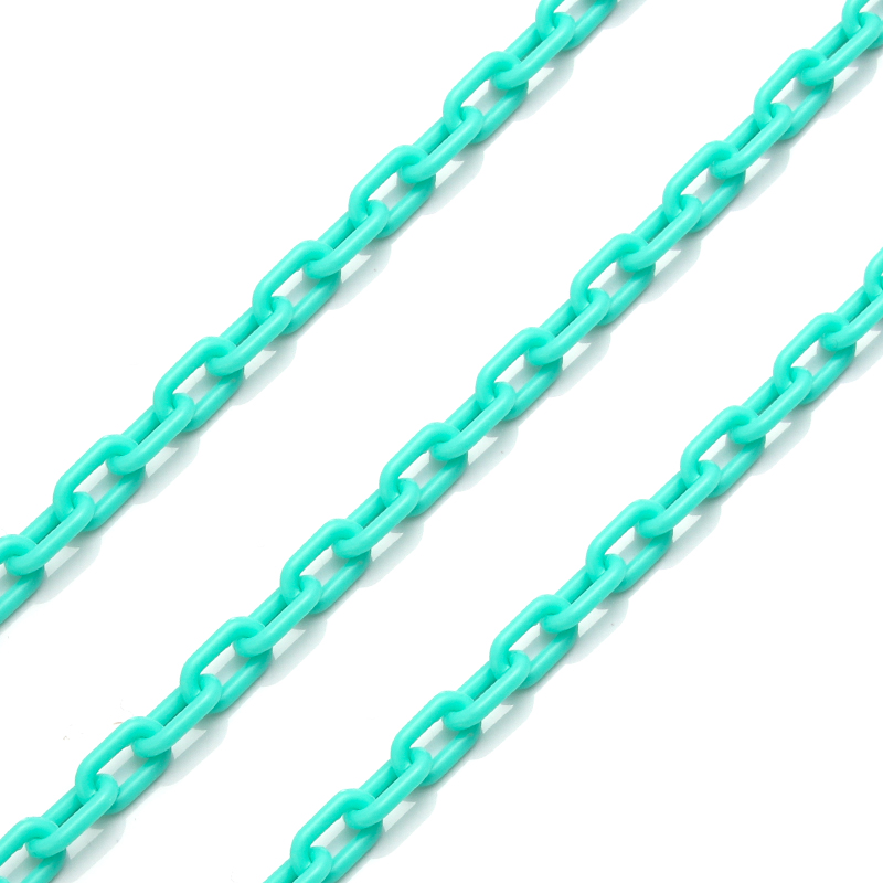 SAUVOO 5m Colorful Acrylic Link Chain Closed Soldered Cable Chain For Necklace Bracelet Making Plastic Chain Links 13.5x7.5mm: Gold