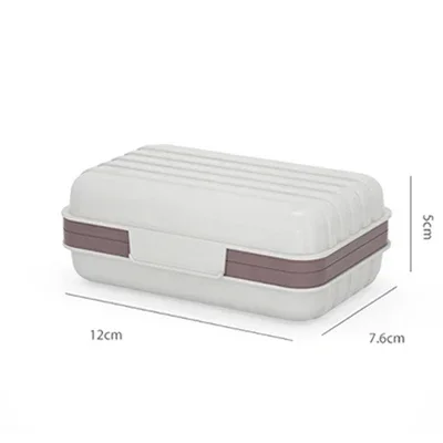 Jabonera de baño con tapa, caja de jabón de plástico para el hogar, mantiene el jabón seco, artículos esenciales de viaje, 2/3 Uds.: Caqui oscuro