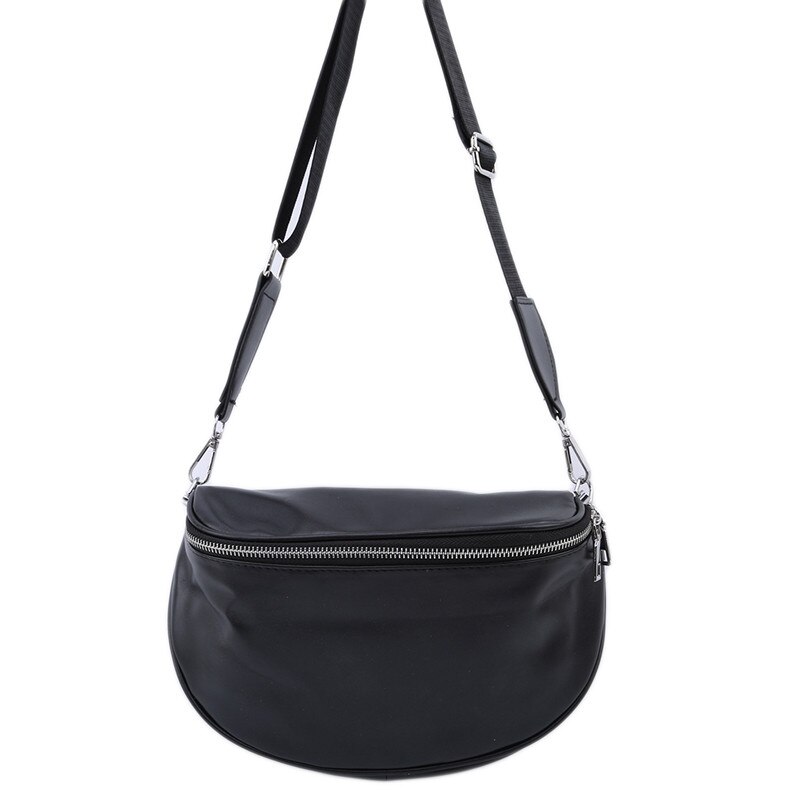 Bolso bandolera de cuero con patrón de negra para mujer, bolsa de pecho, de cintura,