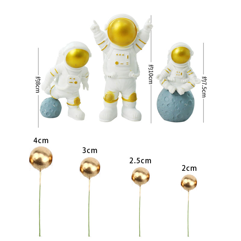 Outer Space Astronaut Cupcake Topper Universe Series Cake Toppers For Universe Planet Birthday Party Dessert Props Festive Decor: Brown