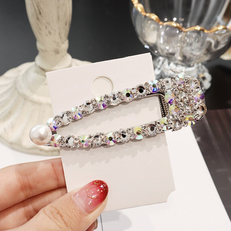 Barrette avec strass en cristal brillant pour femmes, nouvelle , accessoire pour femmes et filles: 5