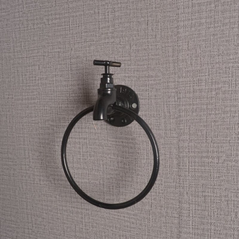 Industriële Wandmontage Handdoek Ring Houder Retro Keuken Badkamer Opslag Rack Organizer Hanger Plank Handdoek Houder