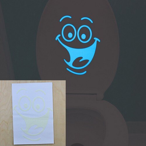 Funny Smile Bathroom Wall Stickers Glow in the Dark Toilet Sticker Home Decor Waterproof Wall Decals WC Door Decorative Poster: Big Mouth BE