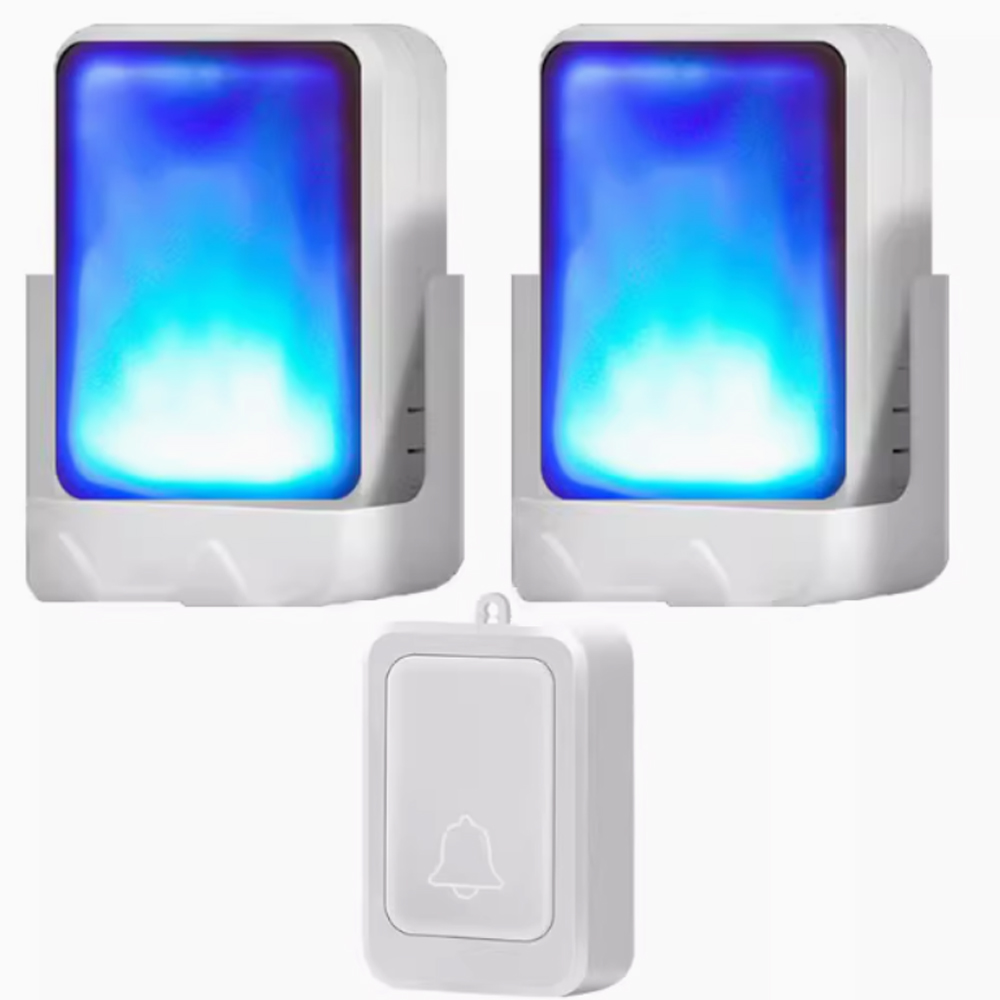 7-Farben-Lichtblitz, Musik-Türklingel, kabellose Türklingel, geeignet für Gehörlose/Schwerhörige, M usic, kann geändert werden: verrotten