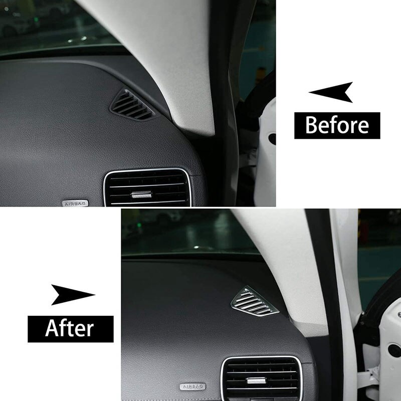 2 Set Auto Accessoires: 1 Set Auto Dashboard Luchtuitlaat Vent Frame Trim & 1 Set Hoofdsteun Knop Decoratie Trim
