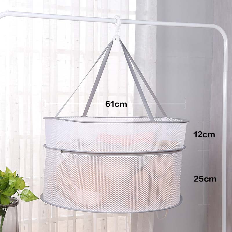 Windproof Clothes Drying Net For Sweater Bra Underwear Hanging Drying Rack Laundry Basket Mesh Folding Nets Flat Out to Dry: 19fine-mesh lockable
