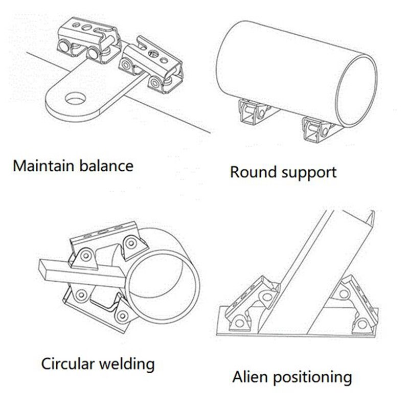 V Type Welding Jig Magnetic Welding Clamps Fixture Adjustable for Door Window Tool V Pads Weld Holders Hand Tool 6Pcs