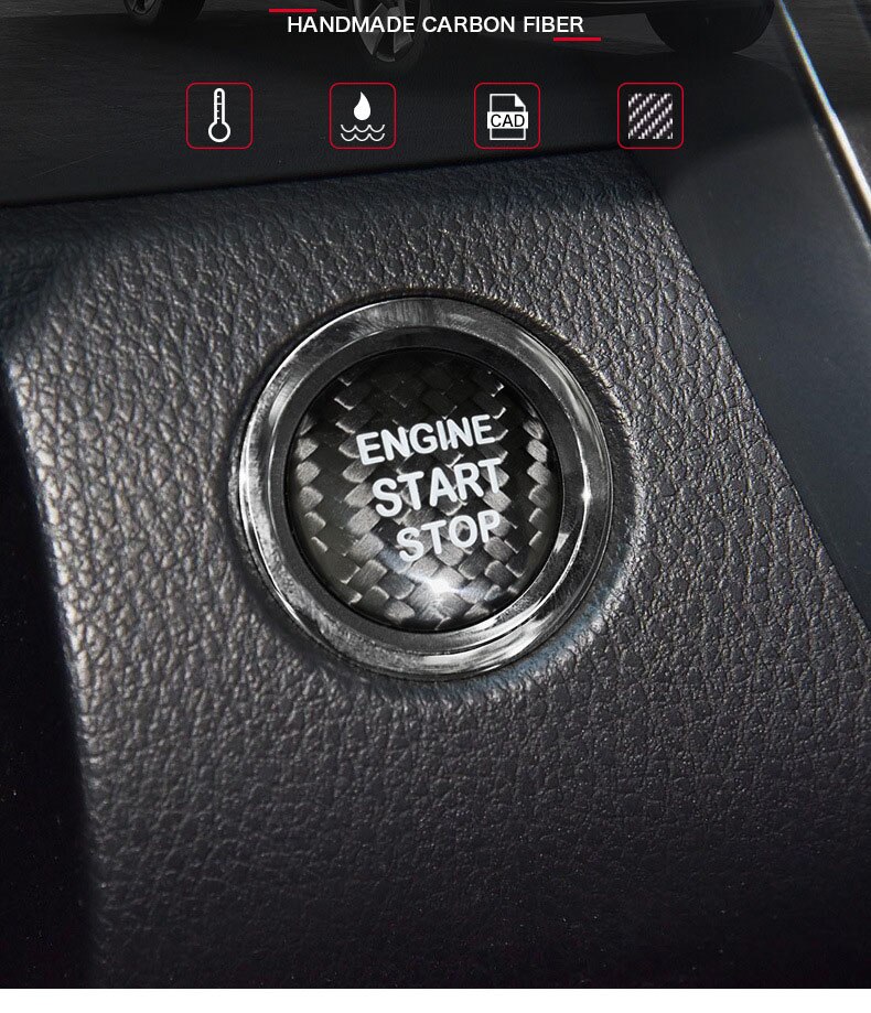 Carbon Fiber Car Engine Start Stop Lgnition Key Ring Sticker For Subaru BRZ Toyota 86 Auto Accessories