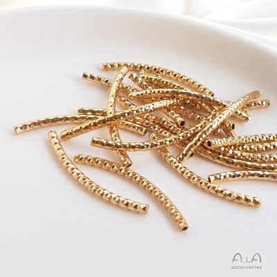 10 Teile/satz 14k Gold Beschichtung Nie Verblassen schneiden Facette Gebogene Rohr S-Förmigen Rohr DIY Handgemachte Armbinde Schnur schmuck Zubehör: B- 30mmx2mm 10stck
