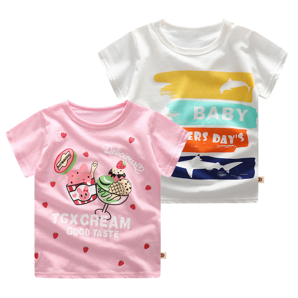 T-shirt 2 pièces pour -né | Vêtements en coton, doux, attrayants et confortables, avec impression de dessin animé, pour bébés filles et garçons: 9M