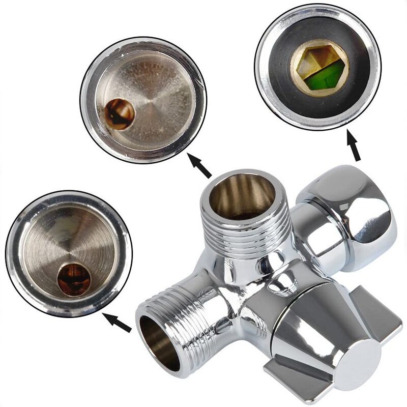 G1/2 "Douche Drie-Weg Connector Messing Omschakelklep T-Vormige Adapter Verstelbare Water Separator Kraan splitter Badkamer Onderdelen