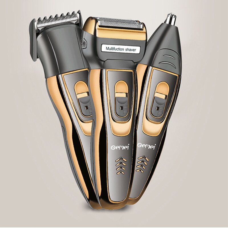 PROGEMEI 3 In 1 Haircut Machine Multifunction Hair Clipper Tondeuse Barbe Reciprocating Shaver Nose Hair Trimmer