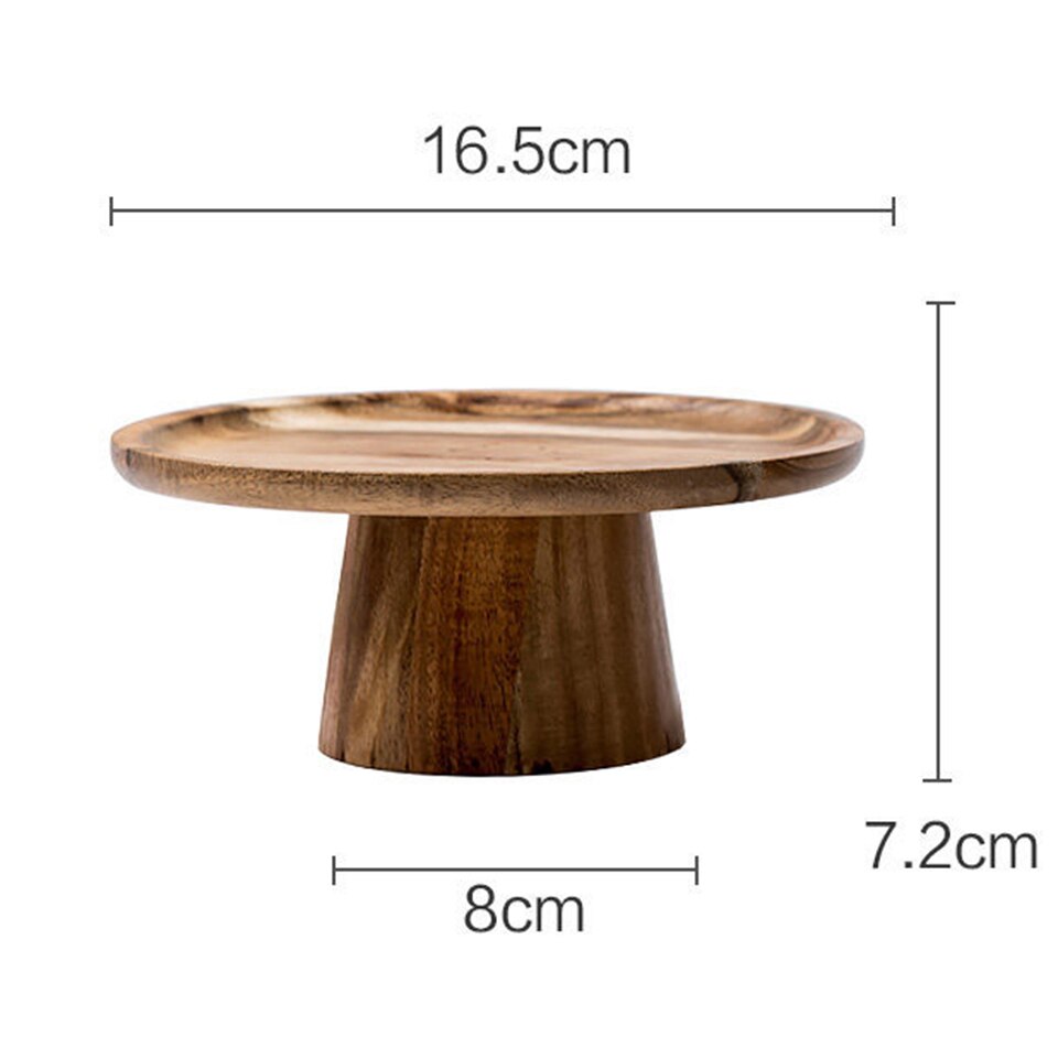 Transhome Retro Wooden Cake Stand Modern Living Room Japanese Sushi Cake Tray Afternoon Tea Decoration Cupcake Stand: 16.5cm