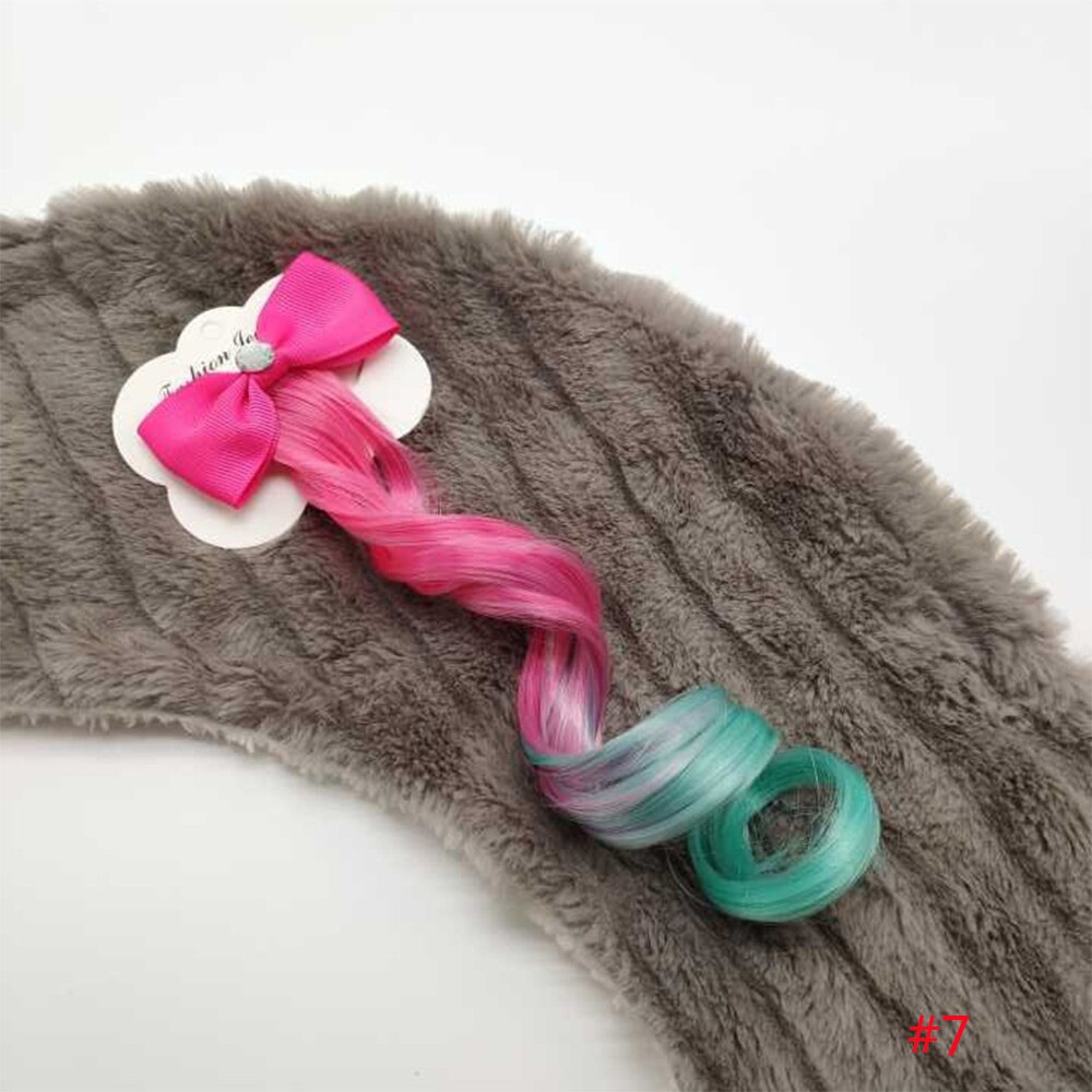 Novo crianças colorido peruca acessórios de cabelo arco cachos grampos de cabelo meninas crianças desempenho peruca hairpins headwear