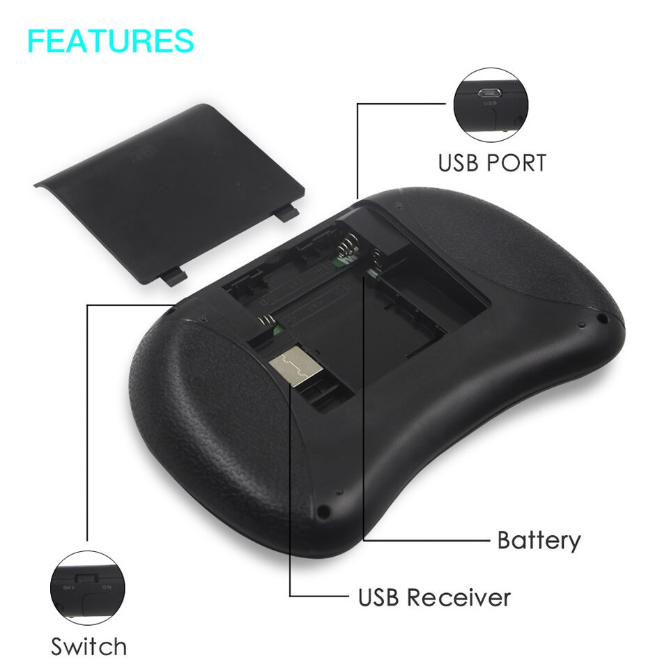 3 Colors Backlit i8 Mini Wireless Keyboard 2.4ghz English rainbow Air Mouse with Touchpad Remote Control Android TV Box